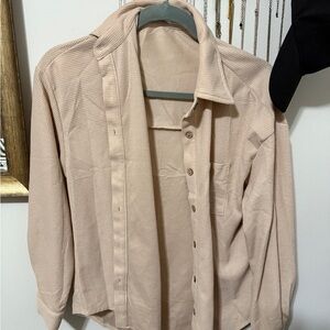 Beige Button-Up Shirt